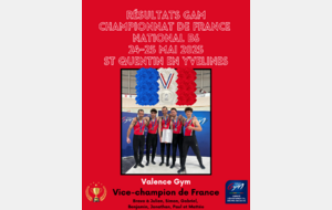 VICE CHAMPION DE FRANCE VALENCE GYM
