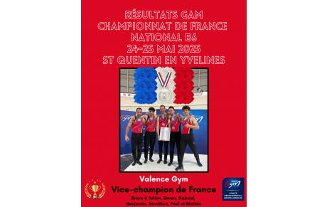 VICE CHAMPION DE FRANCE VALENCE GYM