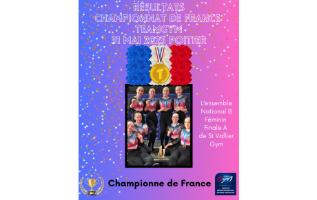 CHAMPIONNE DE FRANCE TEAMGYM ST VALLIER